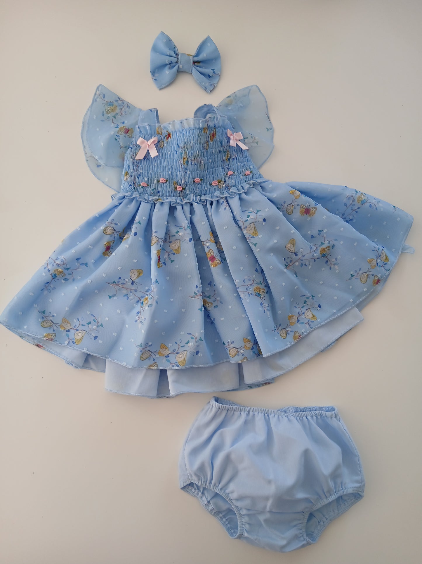 Blue Blossoms Sonata Handmade Dress - (Made to order)