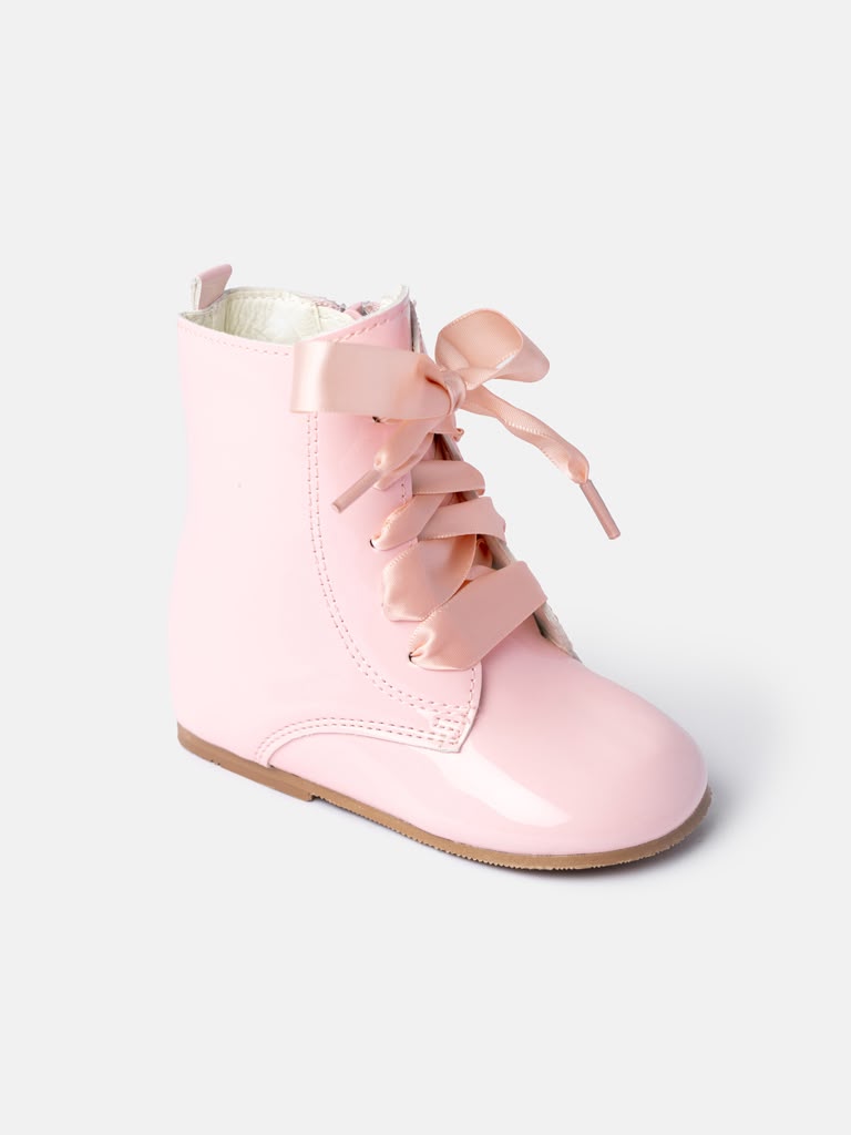 Pink Girls Spanish Leather Boots