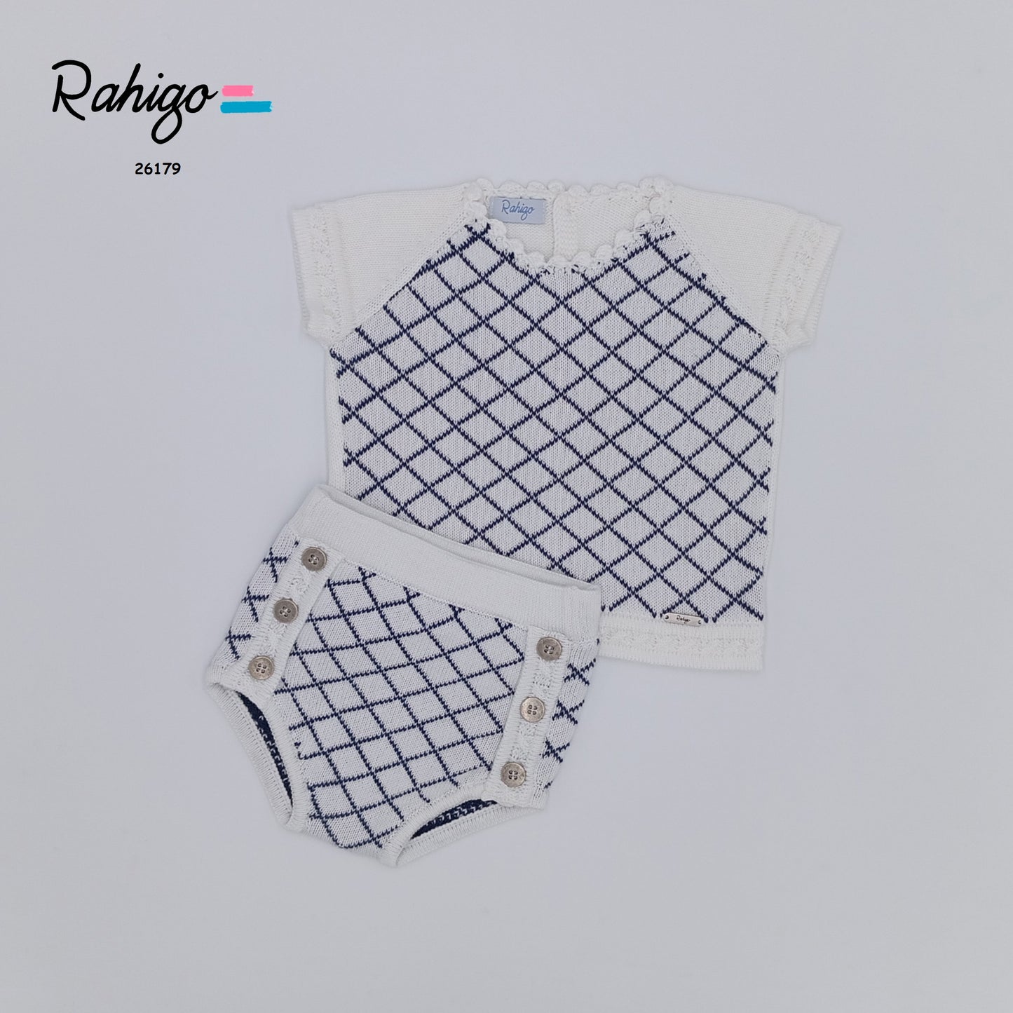 Rahigo Baby Boys White & Navy Jumper & Jam Pants Set - SS26 Preorder