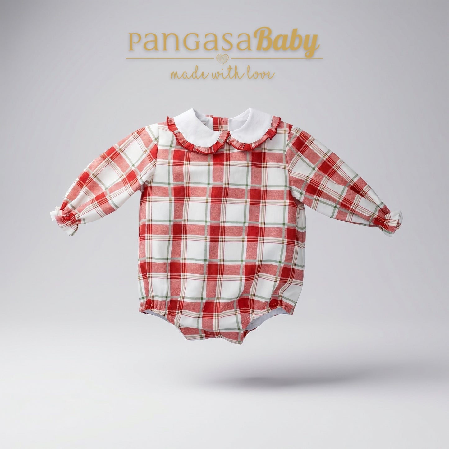Pangasa Baby Cherry Red Cotton Romper ~ AW26 Preorder
