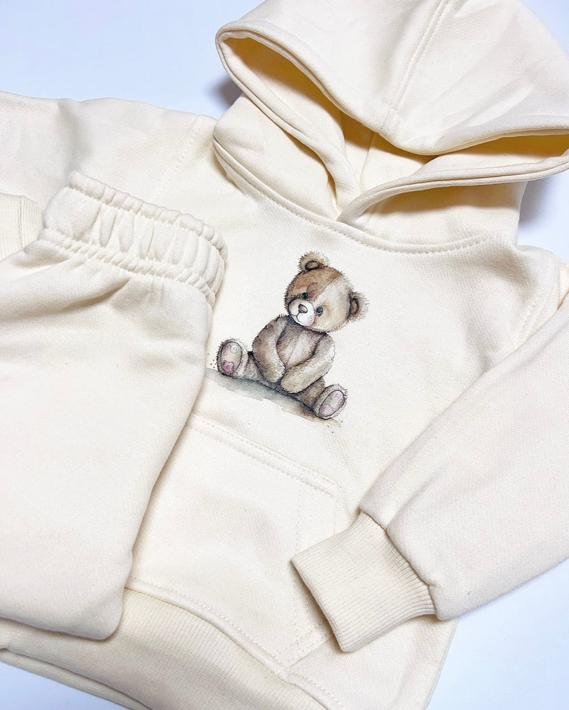 Boys Cream Teddy Bear Tracksuit