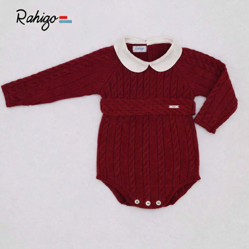 Rahigo Baby Boys Burgundy Romper, Pom Hat & Socks Set - AW26 (Preorder)