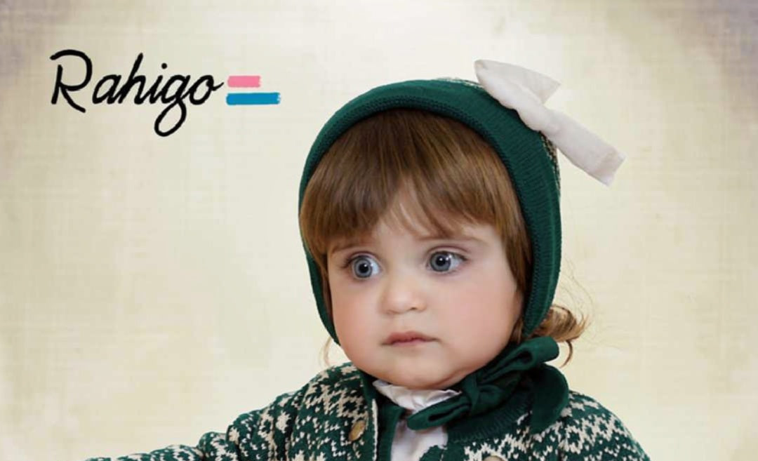 Rahigo Baby Girls Bottle Green & Cream Bonnet - AW26 (Preorder)