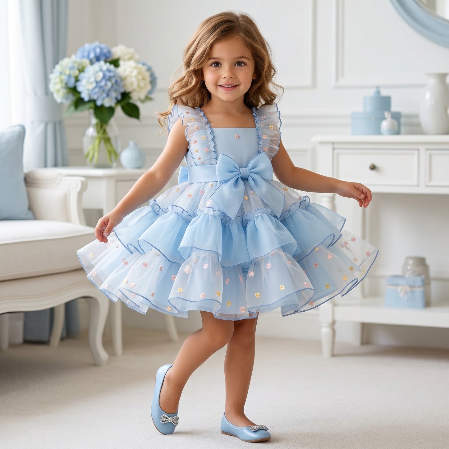 Sonata Girls Gelato Baby Blue Dress SS26 - (Made To Order)