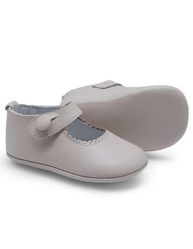 Pink Mary Jane Baby Girls Button Pram Shoes (In Stock)