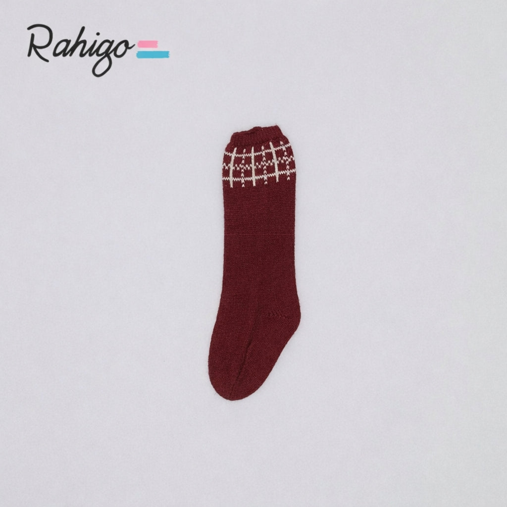 Rahigo Boys Burgandy & Cream Socks AW26 (Preorder)