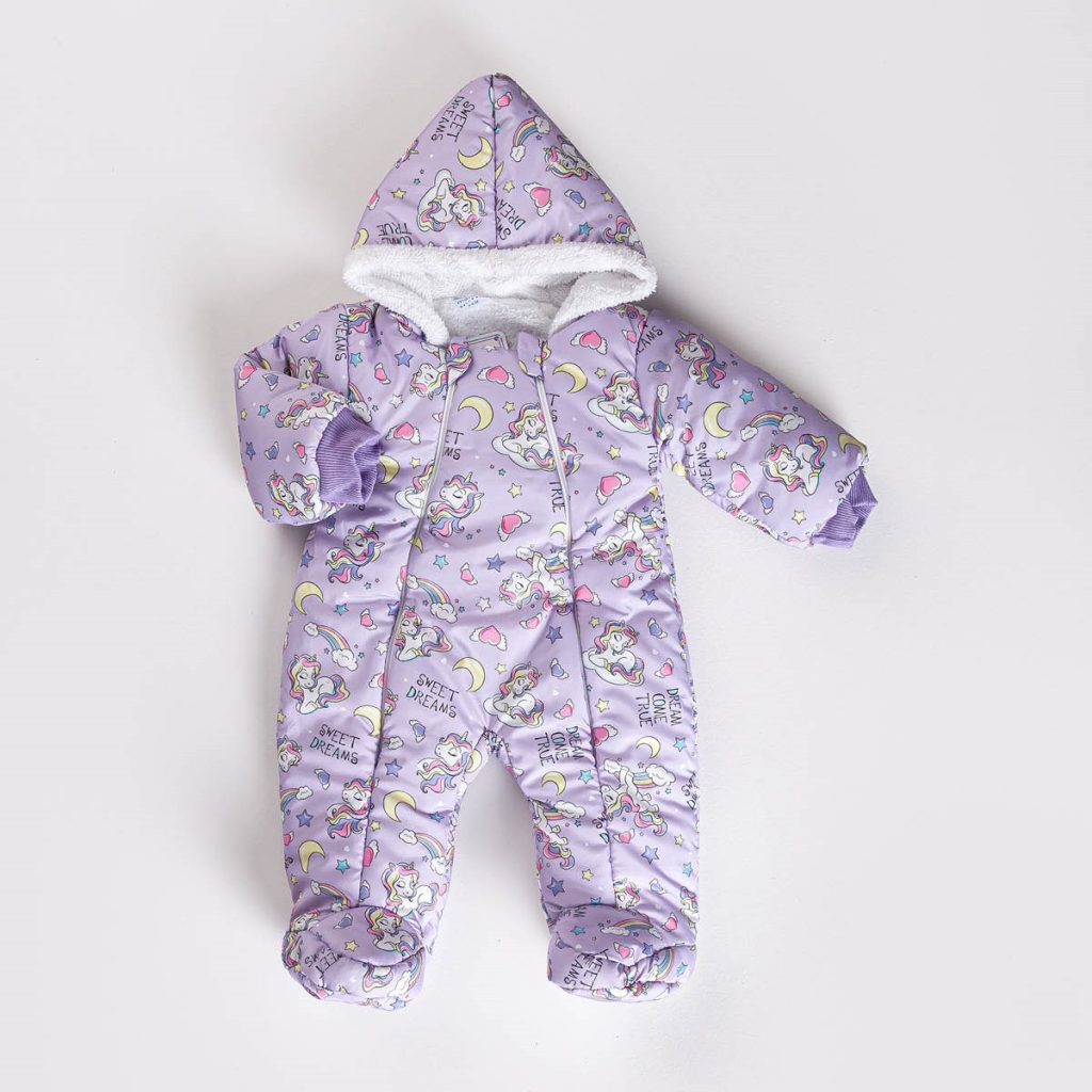 Girls Unicorn Snowsuit