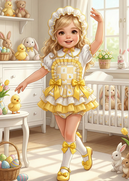 Lemon Blossom Patchwork Handmade Sonata Romper Set SS26 (Made to order)