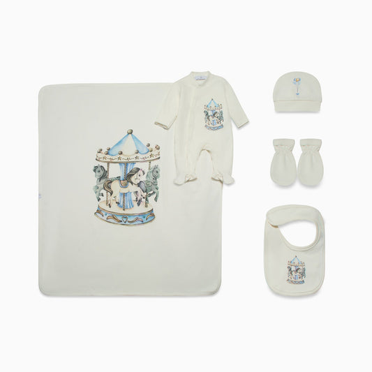 Baby Blue Horse Carousel 5 Piece Set