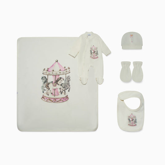 Baby Pink Horse Carousel 5 Piece Set