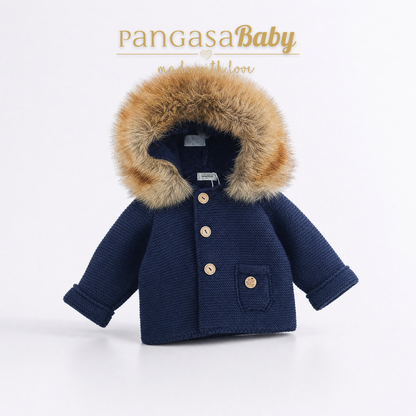 Pangasa Baby Luxury Fur Jacket Navy - Preorder