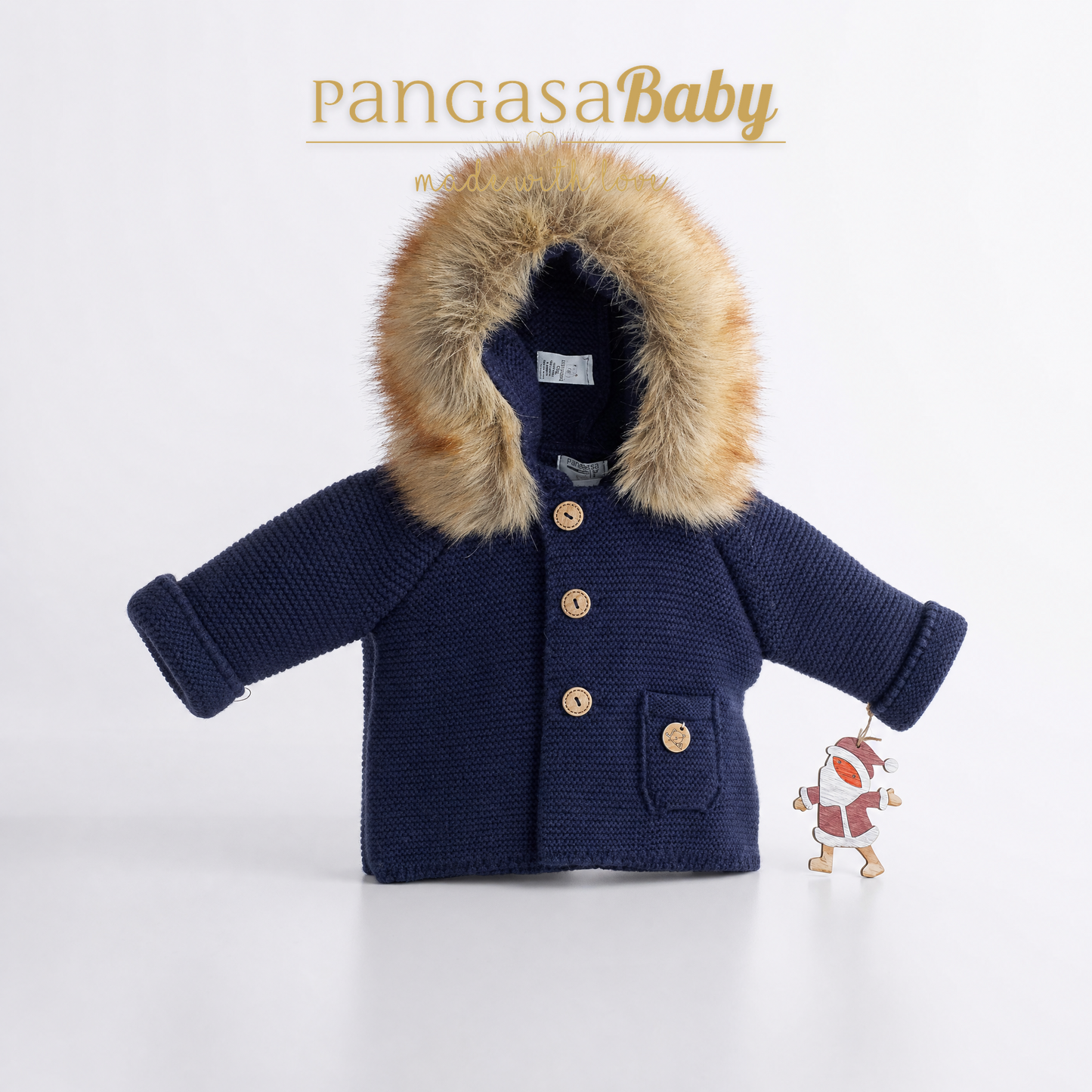 Pangasa Baby Luxury Fur Jacket Navy - Preorder
