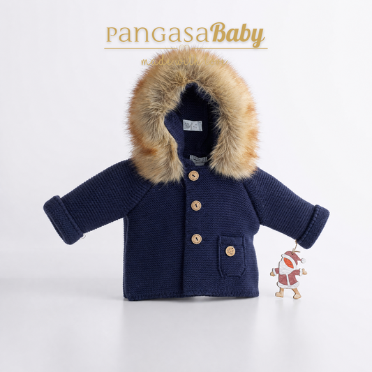 Pangasa Baby Luxury Fur Jacket Navy - Preorder
