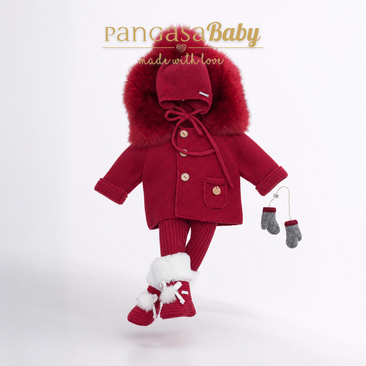 Pangasa Baby Luxury Fur Jacket Garnet Red - AW26 Preorder