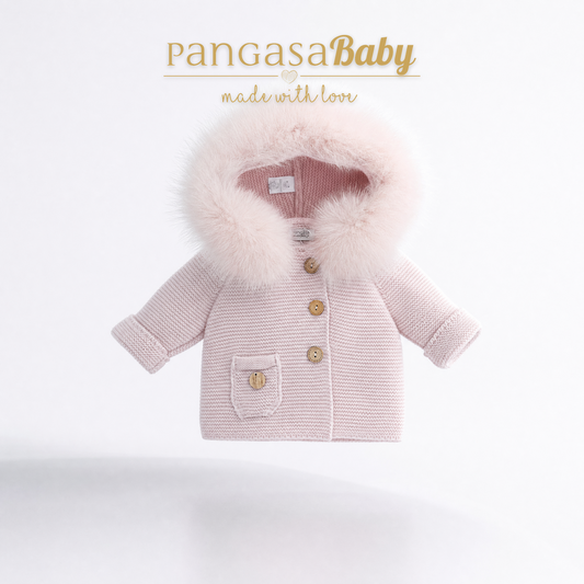 Pangasa Baby Luxury Fur Powder Pink Jacket - In Stock