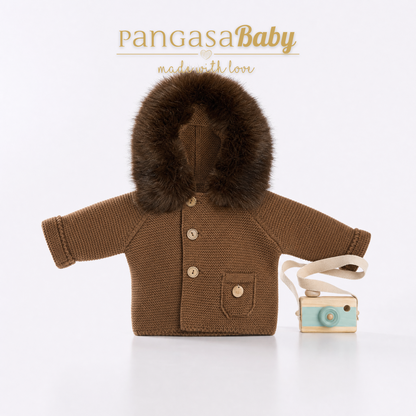 Pangasa Baby Luxury Fur Jacket Chocolate - Preorder