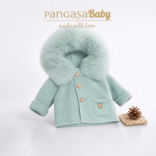 Pangasa Baby Luxury Fur Jacket Leaf Green - Preorder