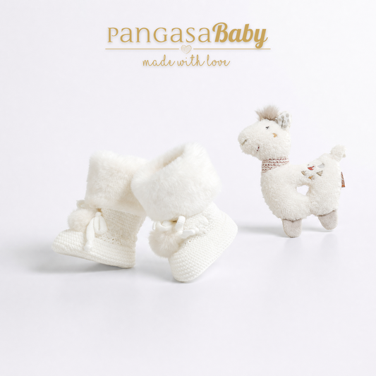 Pangasa Baby Fur Cuffed Knitted Booties 13 Colours ~ AW26 Preorder