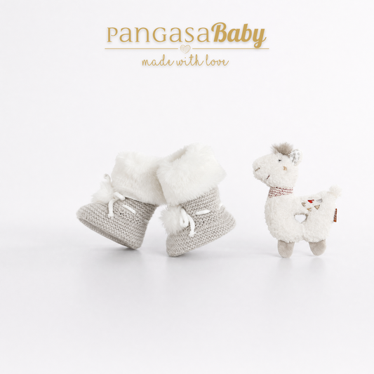 Pangasa Baby Camel Fur Cuffed Knitted Booties ~ AW26 Preorder