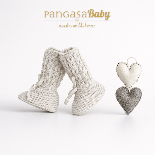 Pangasa Baby Camel Cable Knitted Booties ~ AW26 Preorder