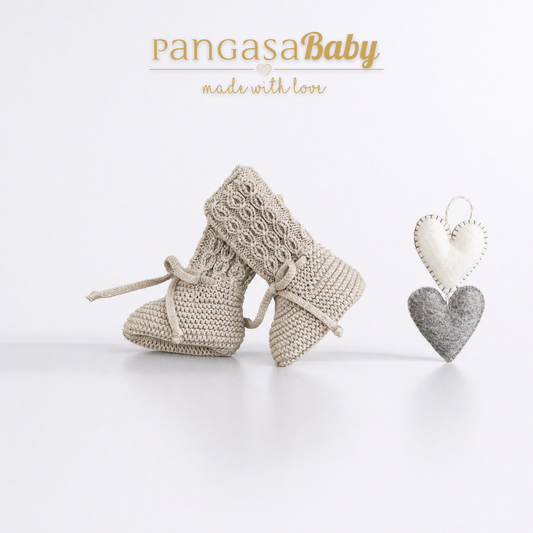 Pangasa Baby Sand Cable Knitted Booties ~ AW26 Preorder