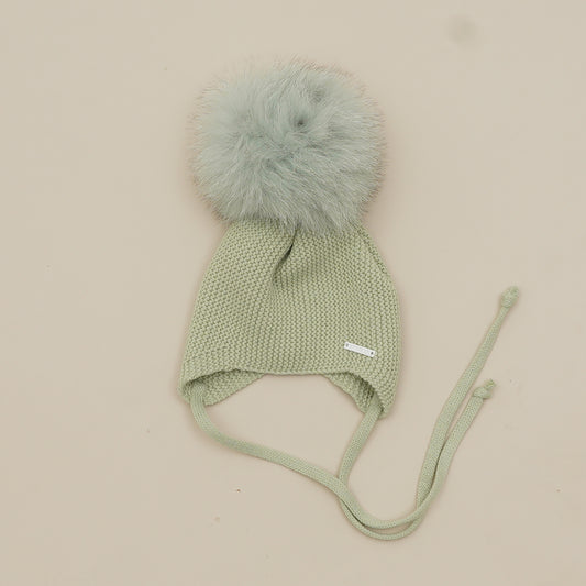 Pangasa Baby Fur Pom String Tie Hat - 14 Colours - Preorder