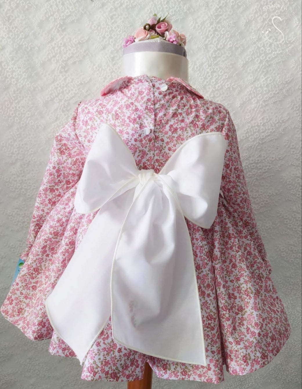Sonata Pink Floral Smocked Dress (Made to order)