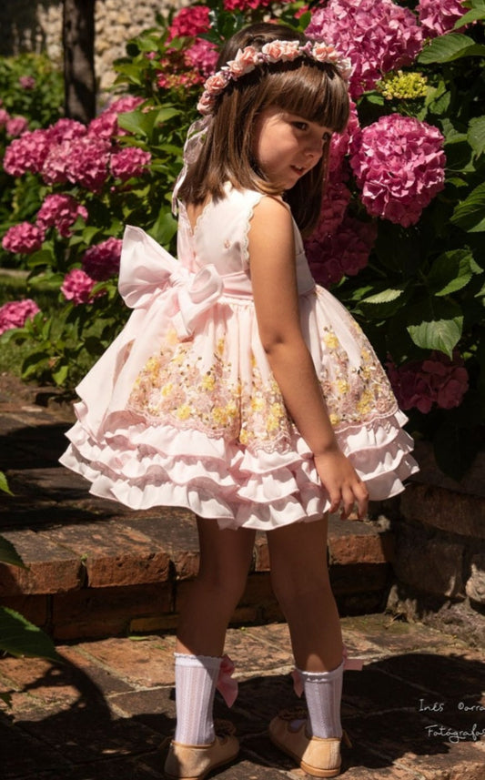 Sonata Pink Daisy Dress (Made to order)
