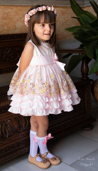 Sonata Pink Daisy Dress (Made to order)