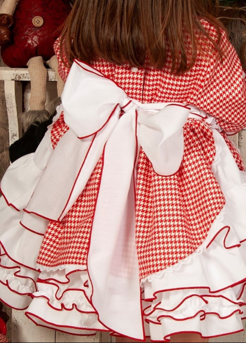 Sonata Christmas Candy Cane Smocked Dress AW (Made to order)