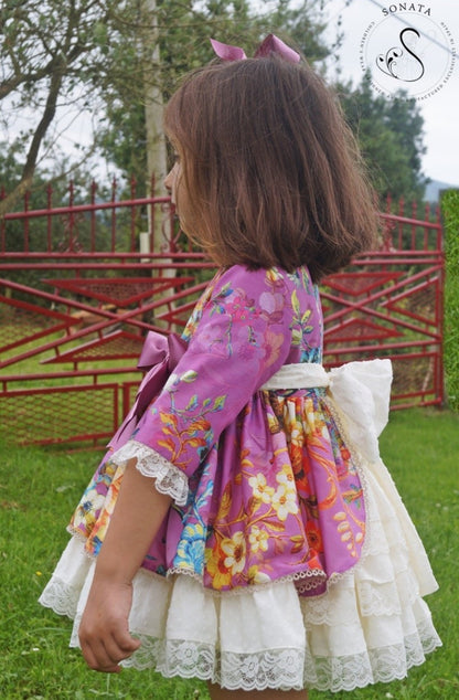 Sonata Floral Magenta Dress (Made to order)