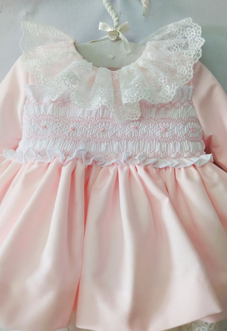 Girls Pink Frill Puffball Dress (Made to order)
