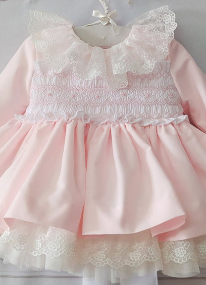 Girls Pink Frill Puffball Dress (Made to order)