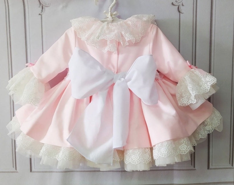 Girls Pink Frill Puffball Dress (Made to order)