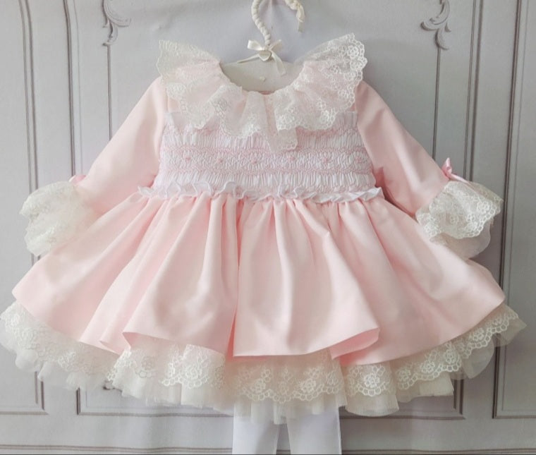 Girls Pink Frill Puffball Dress (Made to order)