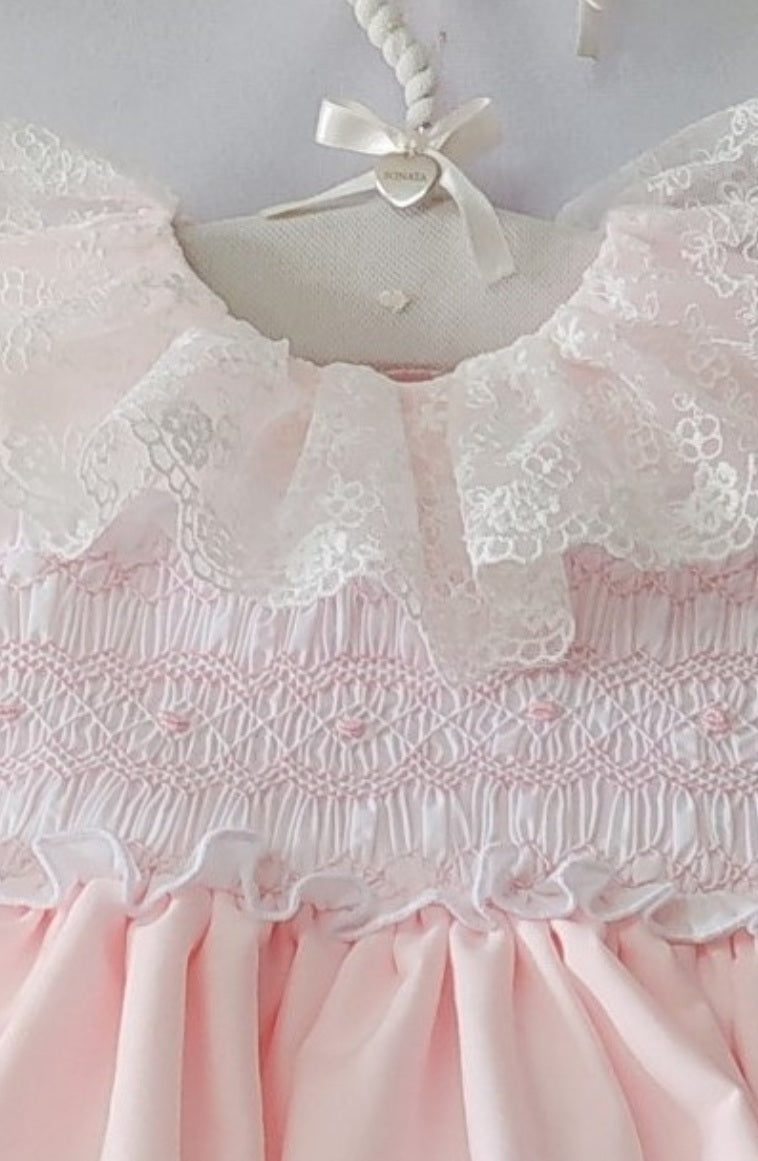 Girls Pink Frill Puffball Dress (Made to order)