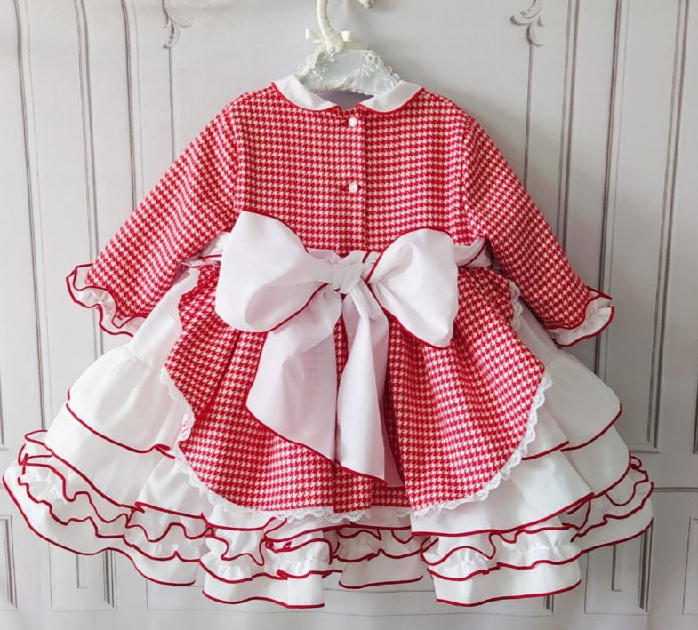 Sonata Christmas Candy Cane Smocked Dress AW (Made to order)