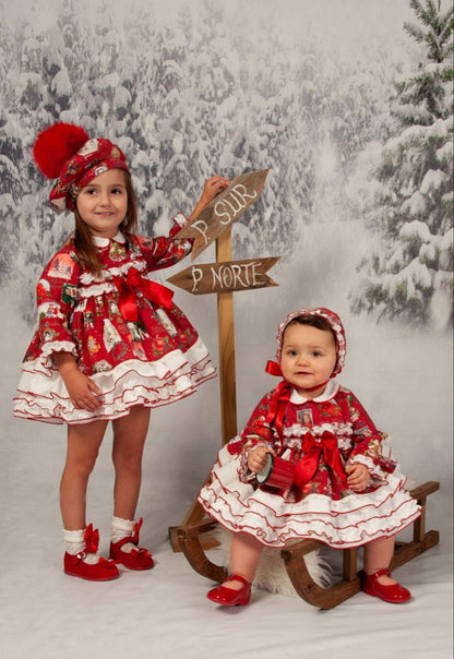 Sonata Christmas Print Dress AW (Made to order)