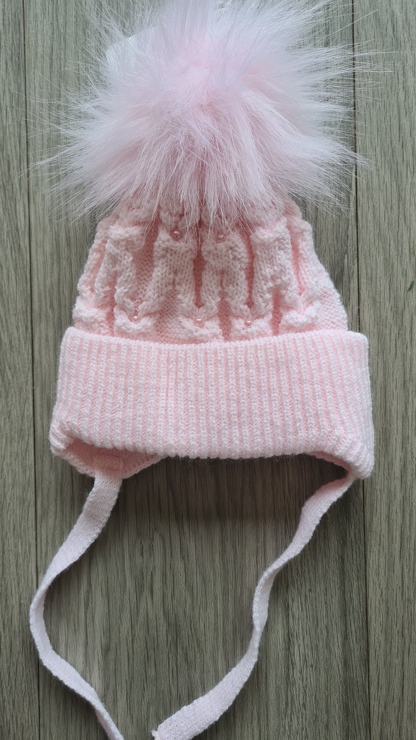 Pink Pearl Pom Hat