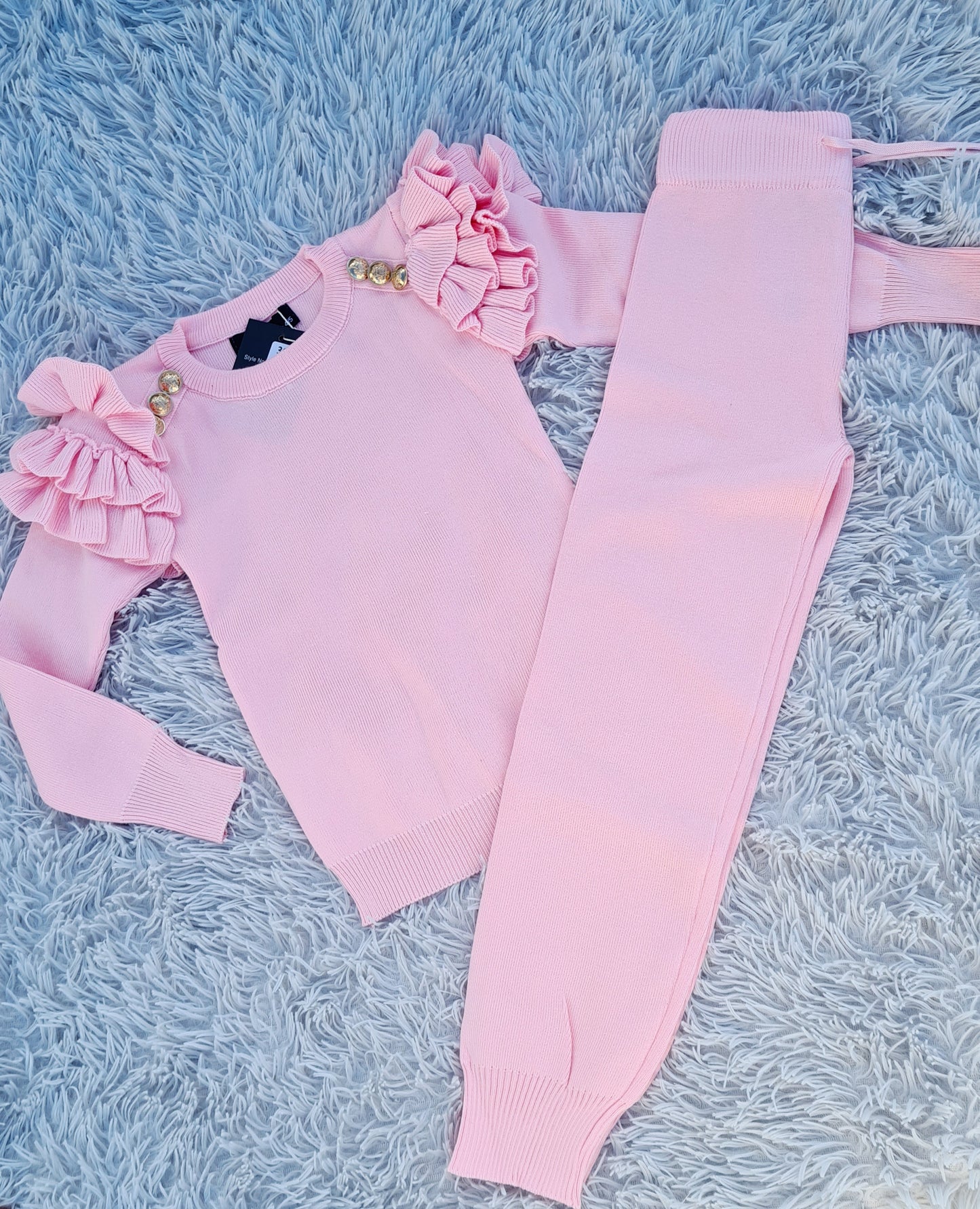 Girls Pink 2 piece Lounge Set