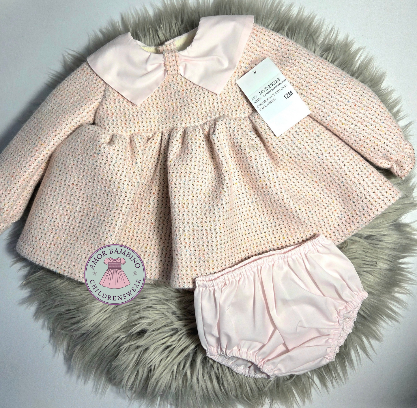 Girls Tweed Dress & Knickers Set