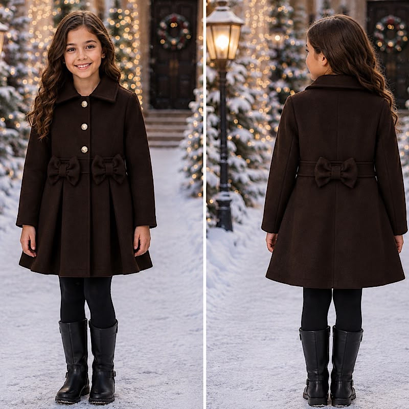 Girls bow coat - 4 colours