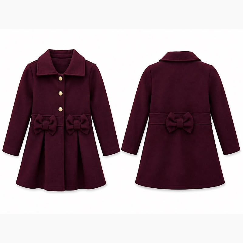 Girls bow coat - 4 colours