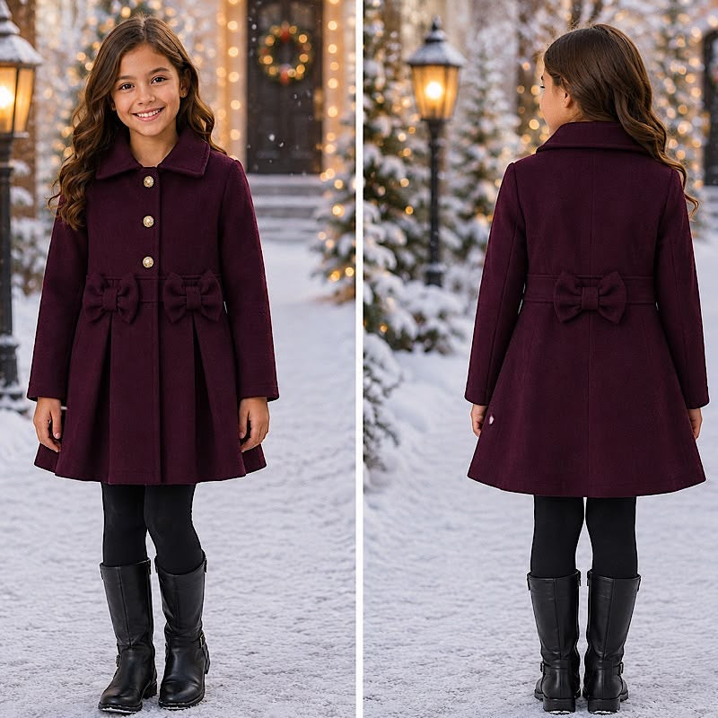 Girls bow coat - 4 colours