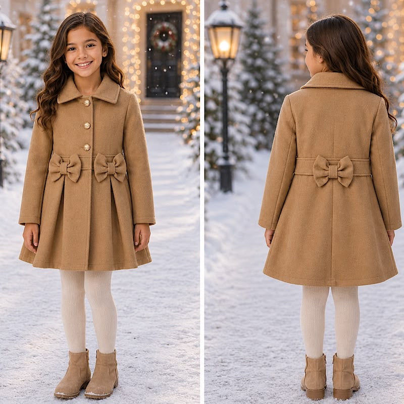 Girls bow coat - 4 colours
