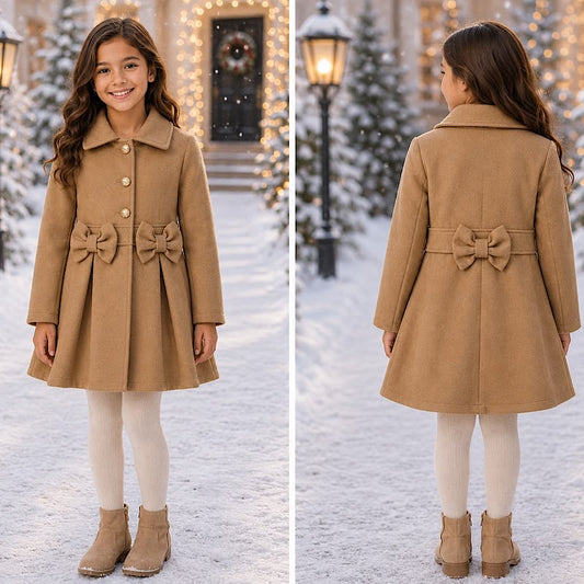 Girls bow coat - 4 colours
