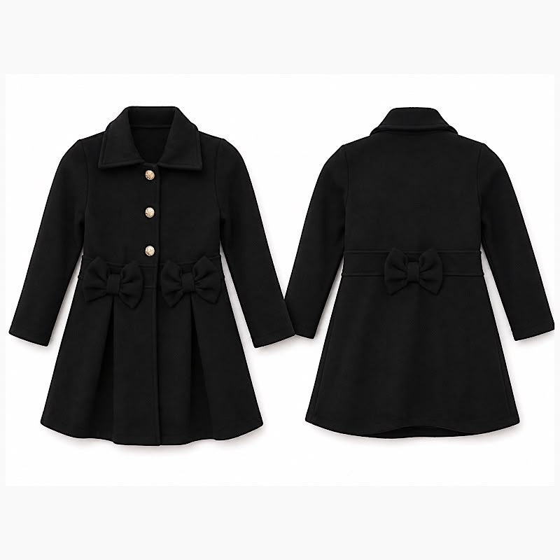 Girls bow coat - 4 colours
