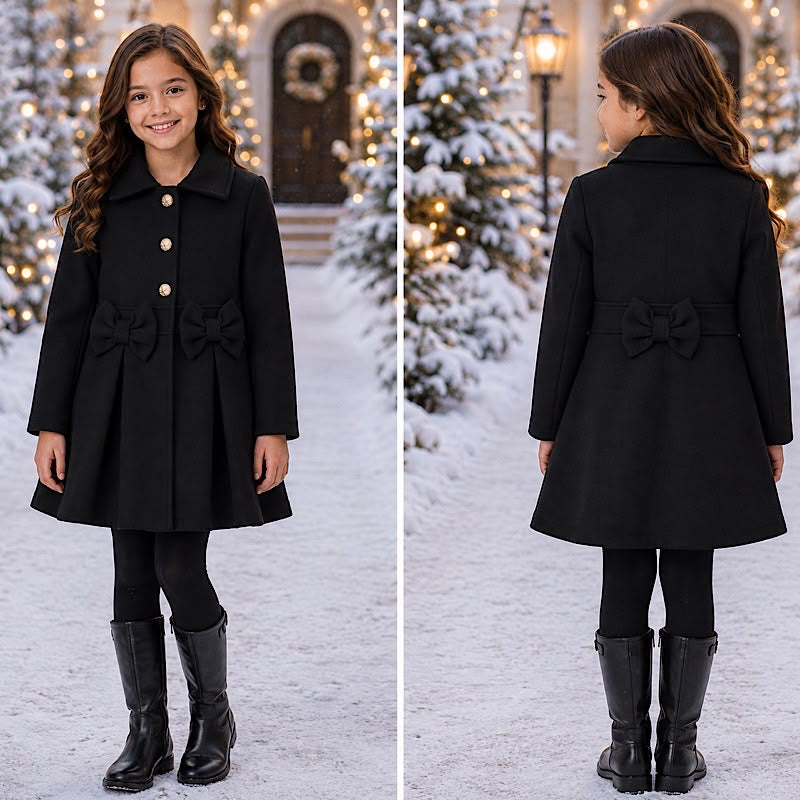 Girls bow coat - 4 colours