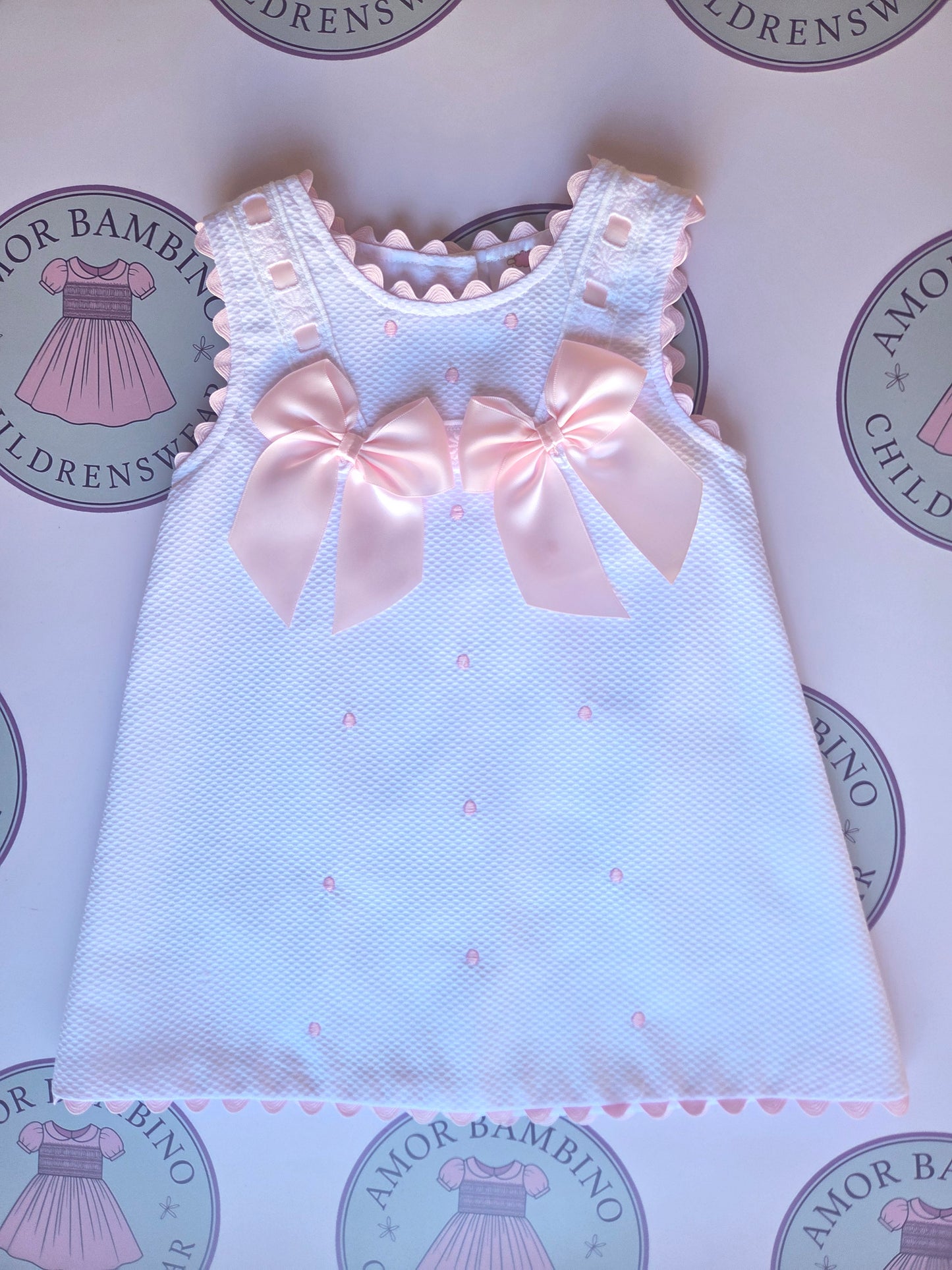 Baby Girl Pink Waffle A-Line Dress