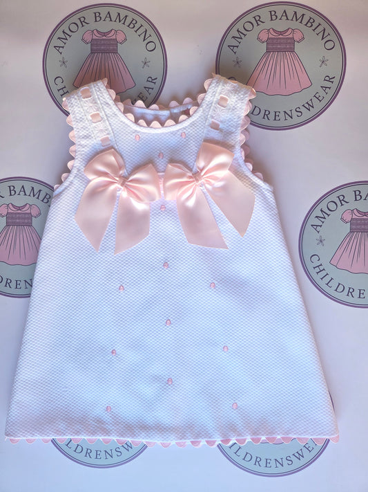 Baby Girl Pink Waffle A-Line Dress